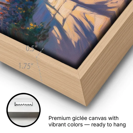 La Paz Palm Coast - Oak Framed Canvas Wall Art - Gallery Wrap Corner