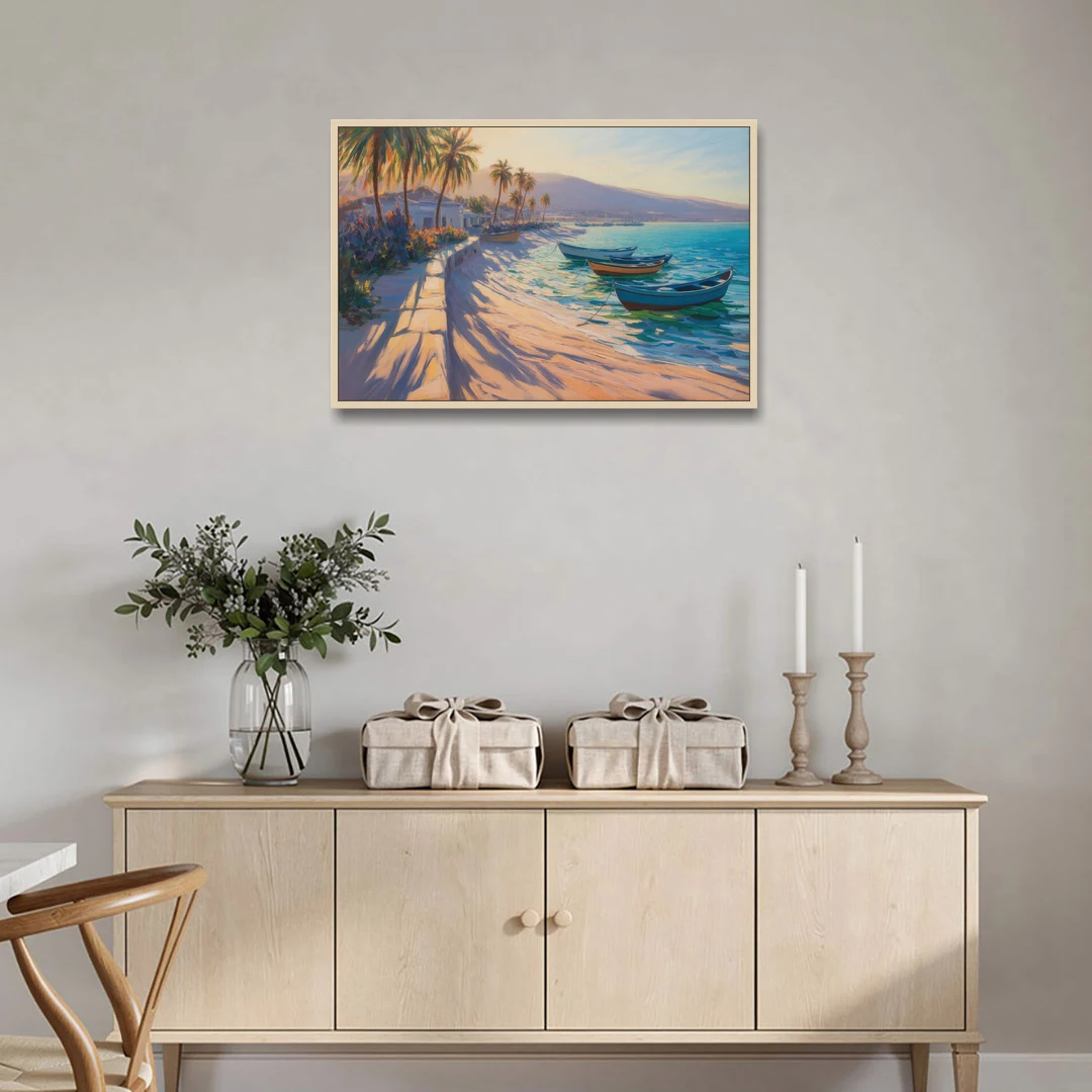 La Paz Palm Coast - Oak Framed Canvas Wall Art - Coffee Table - 36x24