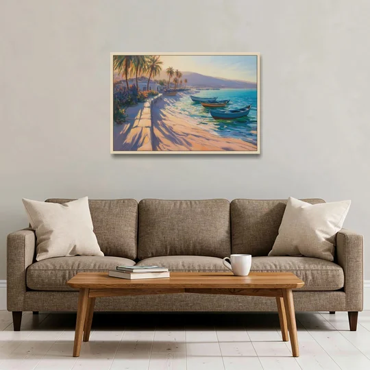 La Paz Palm Coast - Oak Framed Canvas Wall Art - Sofa - 36x24
