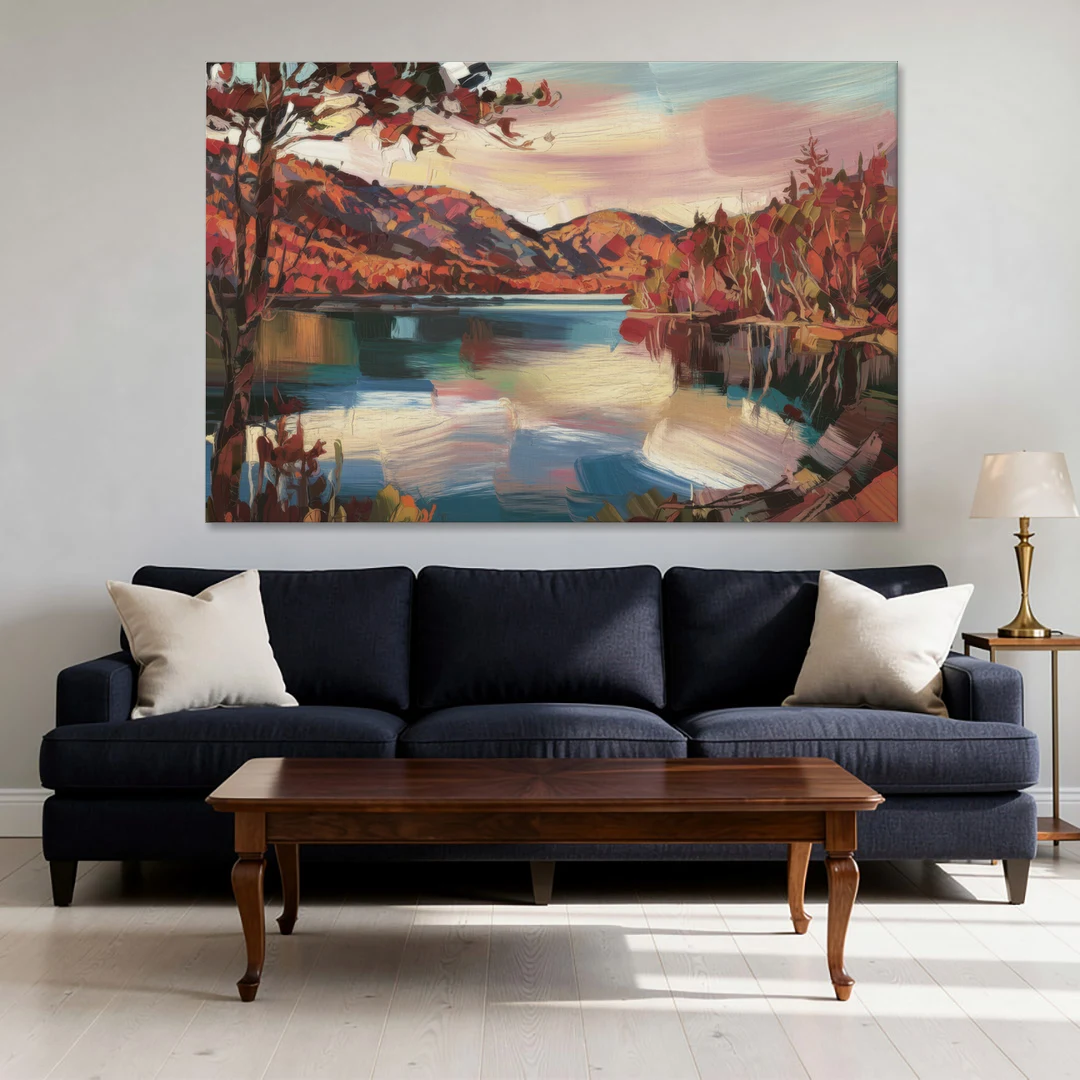 Lake Placid Adirondack Serenity - Canvas Wall Art - Sofa - 60x40