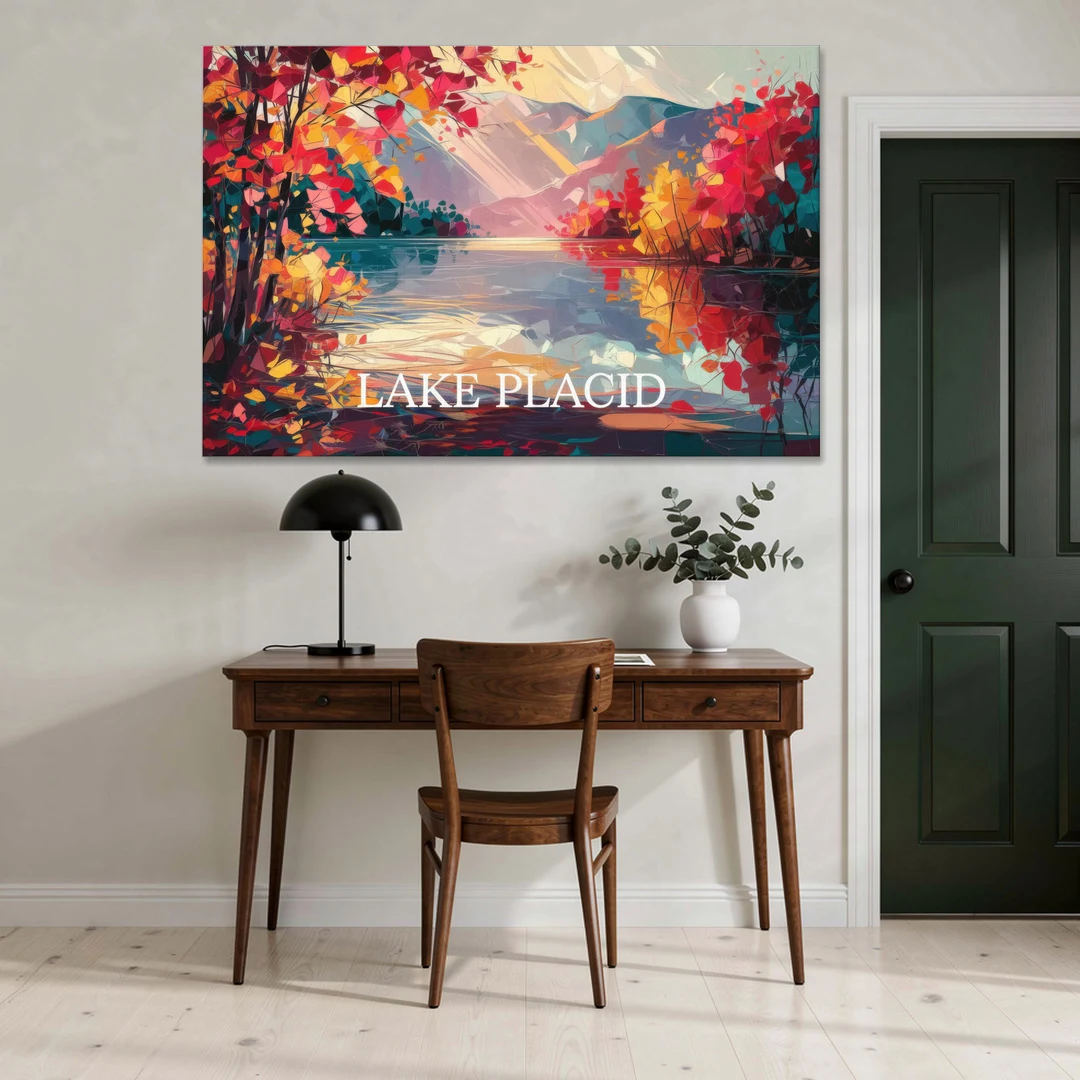 Lake Placid Autumn Splendor - Canvas Wall Art - Office - 60x40