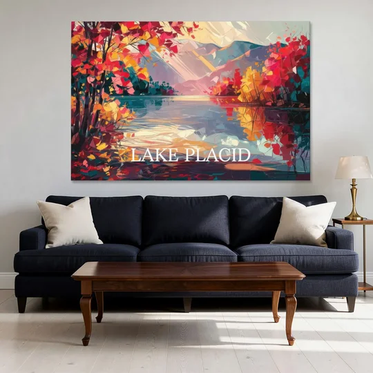 Lake Placid Autumn Splendor - Canvas Wall Art - Sofa - 60x40