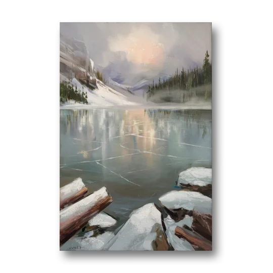 Lake Placid Frozen Lake Beauty - Canvas Wall Art - Front