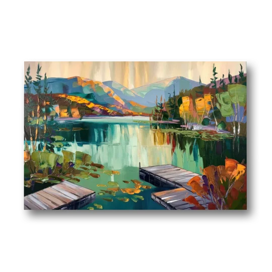 Lake Placid Mirror Lake View - Canvas Wall Art - Front