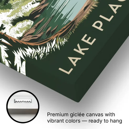 Lake Placid Mountain Escape - Canvas Wall Art - Gallery Wrap Corner