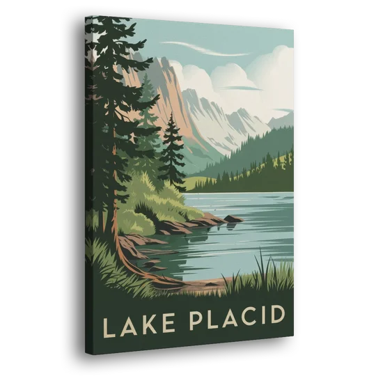 Lake Placid Mountain Escape - Canvas Wall Art - Side