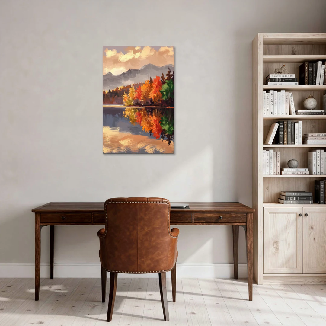 Lake Placid Scenic Reflections - Canvas Wall Art - Office - 24x36