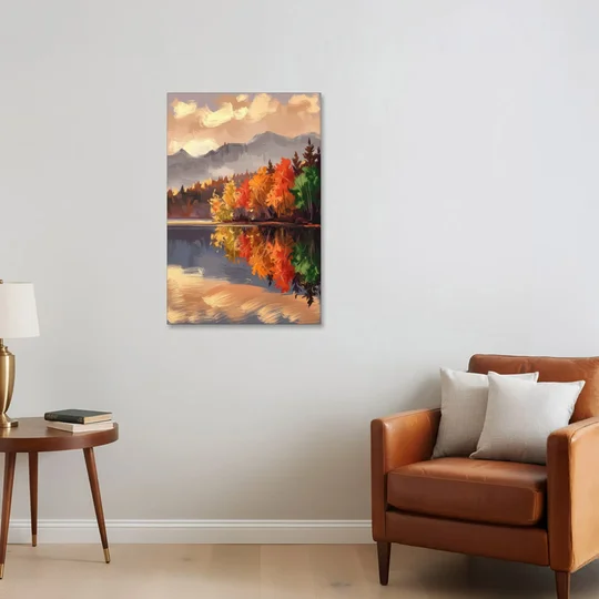 Lake Placid Scenic Reflections - Canvas Wall Art - Sofa - 24x36