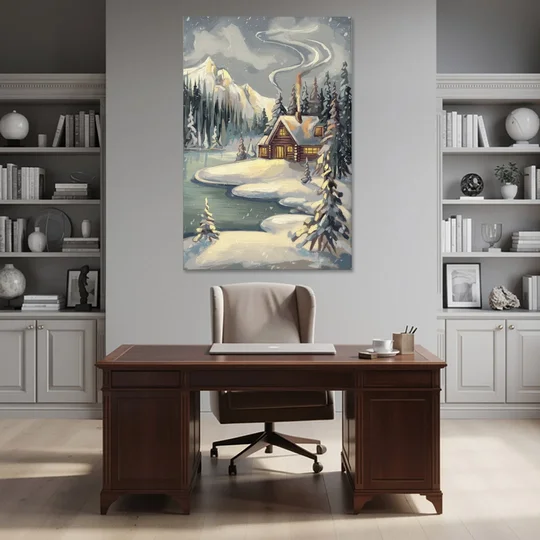 Lake Placid Winter Wonderland - Canvas Wall Art - Office - 40x60