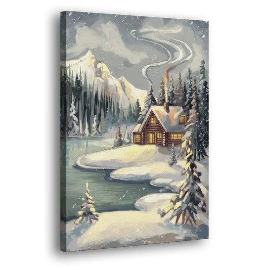 Lake Placid Winter Wonderland - Canvas Wall Art - Side