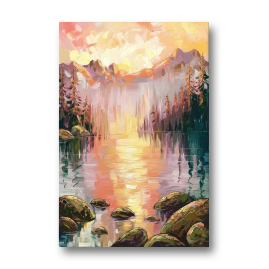 Lake Tahoe Alpine Sunrise - Canvas Wall Art - Front