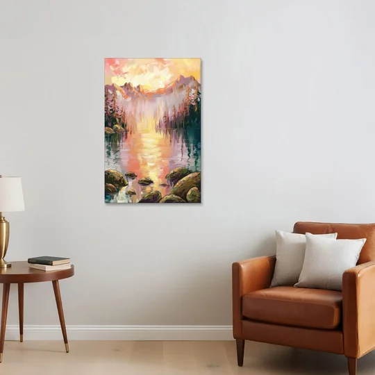 Lake Tahoe Alpine Sunrise - Canvas Wall Art - Sofa - 24x36