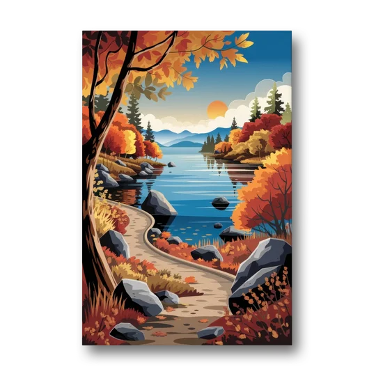 Lake Tahoe Autumn Colors - Canvas Wall Art - Front