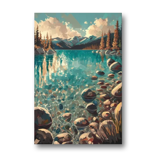 Lake Tahoe Crystal Waterscape - Canvas Wall Art - Front