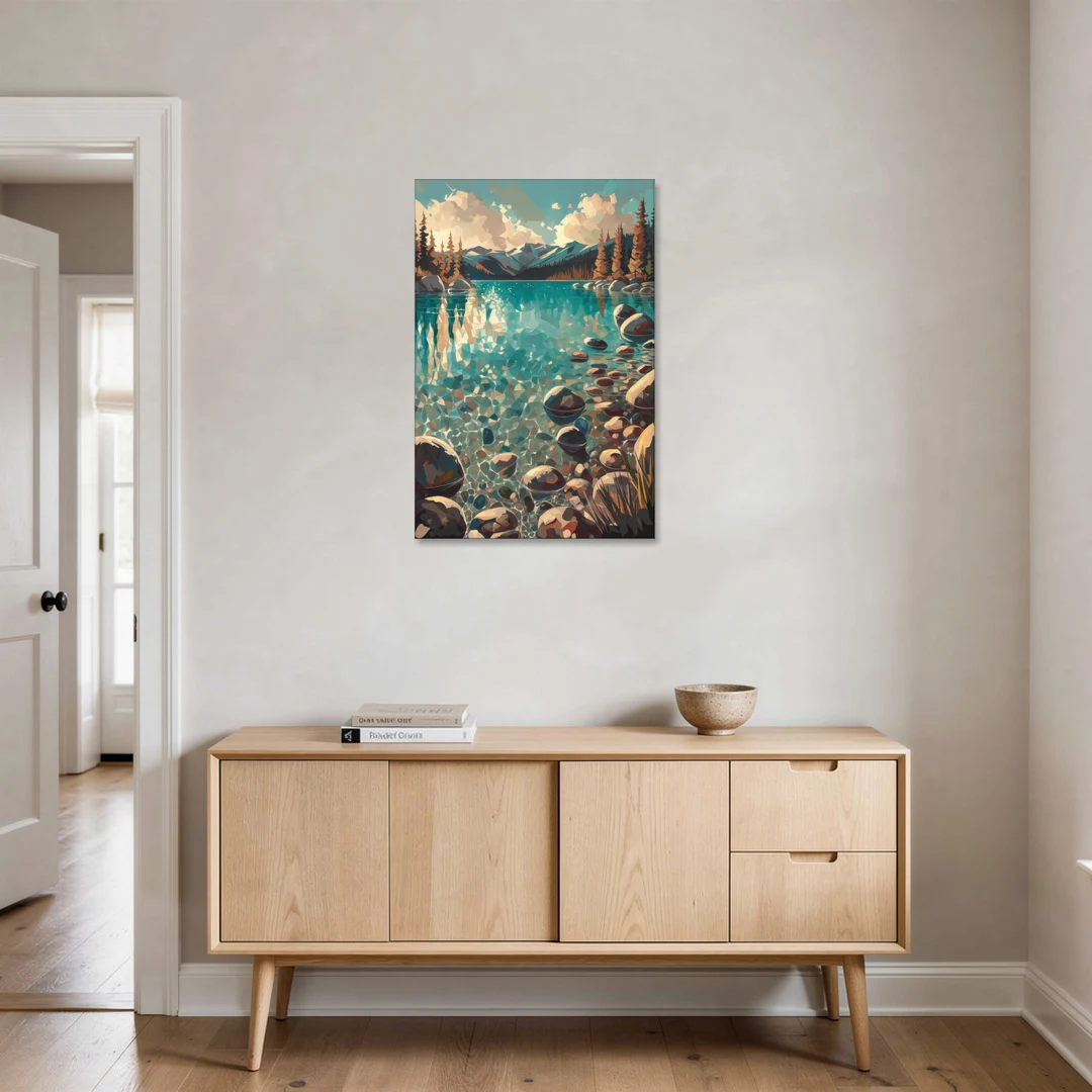 Lake Tahoe Crystal Waterscape - Canvas Wall Art - Coffee Table - 24x36