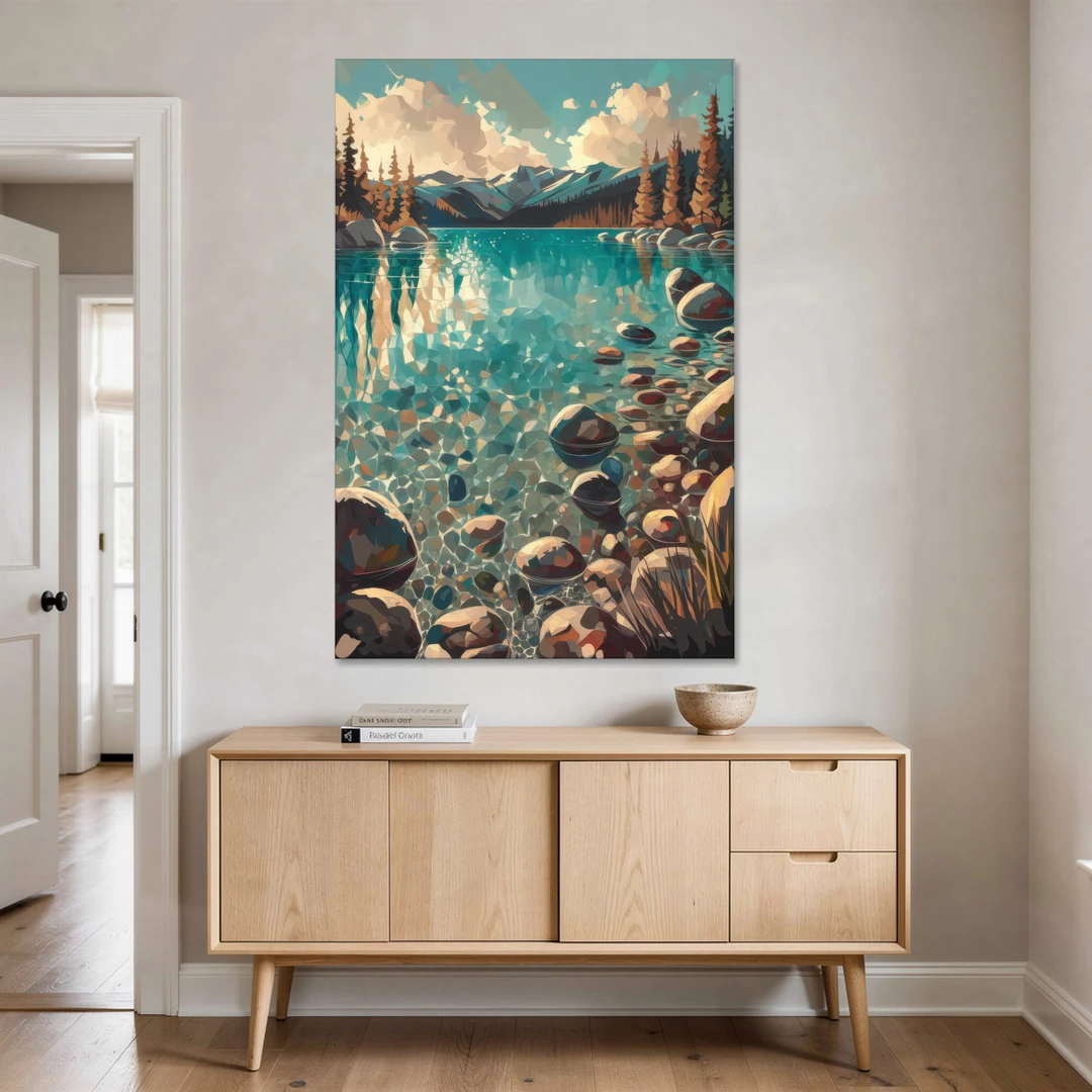 Lake Tahoe Crystal Waterscape - Canvas Wall Art - Coffee Table - 40x60