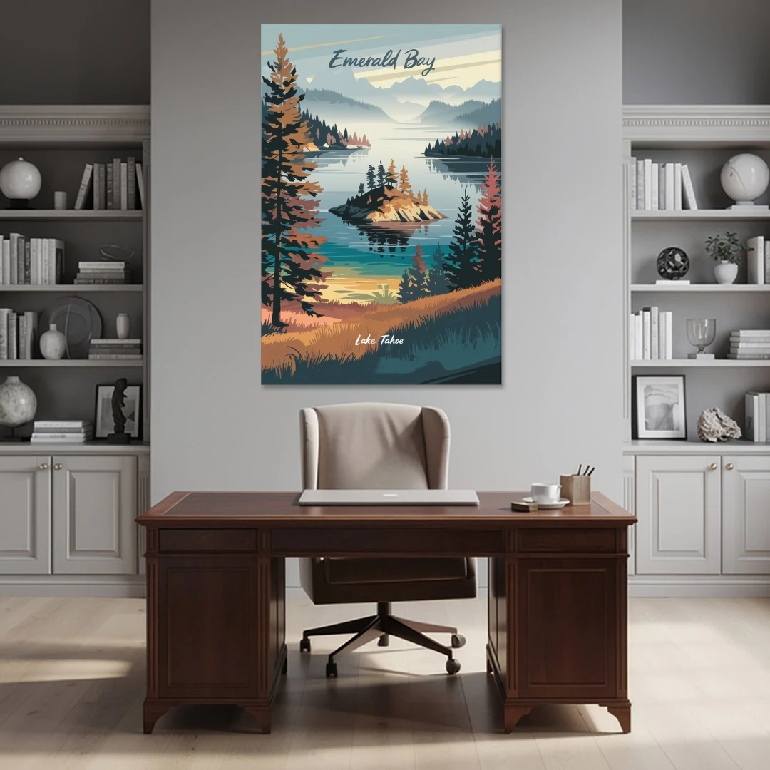 Lake Tahoe Emerald Bay View - Canvas Wall Art - Office - 40x60