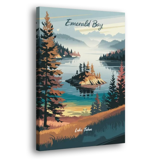 Lake Tahoe Emerald Bay View - Canvas Wall Art - Side