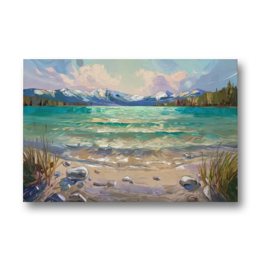 Lake Tahoe Mountain Serenity - Canvas Wall Art - Front
