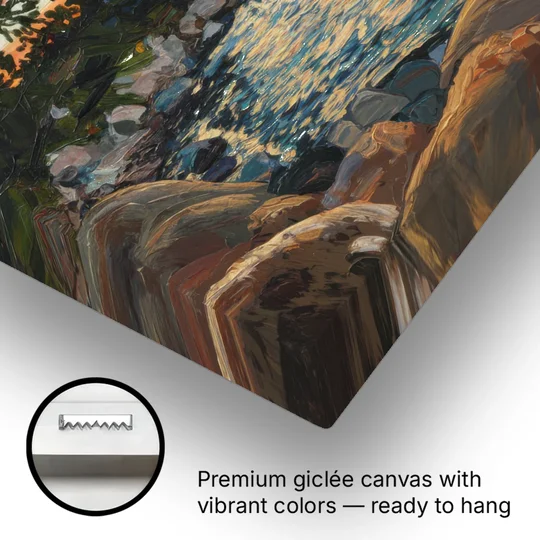 Lake Tahoe Sunset Reflections Serenity - Canvas Wall Art - Gallery Wrap Corner