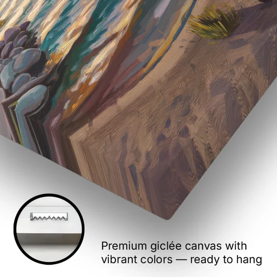 Lake Tahoe Tranquil Shoreline - Canvas Wall Art - Gallery Wrap Corner