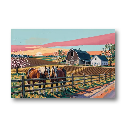 Lancaster Amish Farmlands Experience - Canvas Wall Art - Front