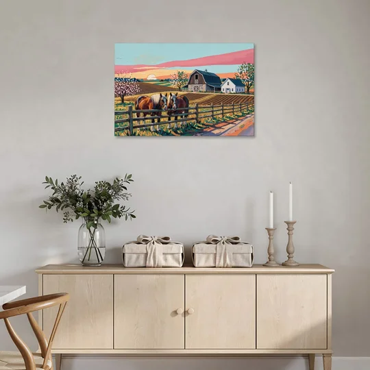 Lancaster Amish Farmlands Experience - Canvas Wall Art - Coffee Table - 36x24