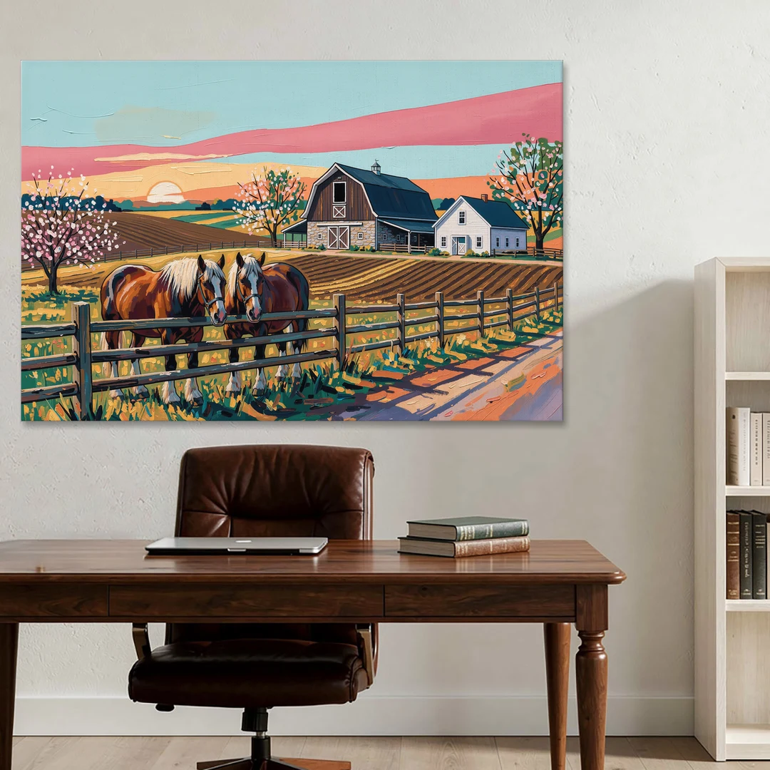 Lancaster Amish Farmlands Experience - Canvas Wall Art - Office - 60x40