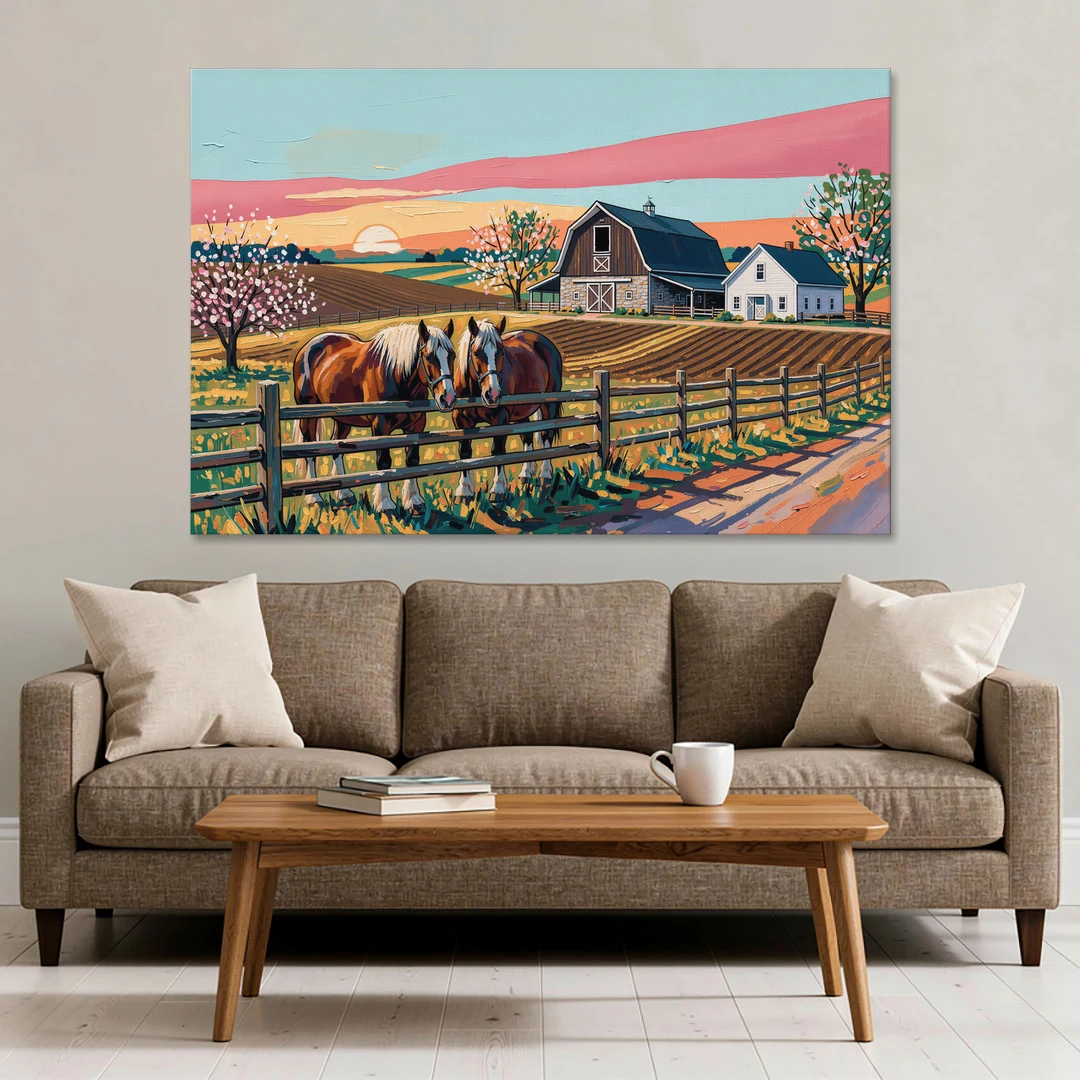 Lancaster Amish Farmlands Experience - Canvas Wall Art - Sofa - 60x40