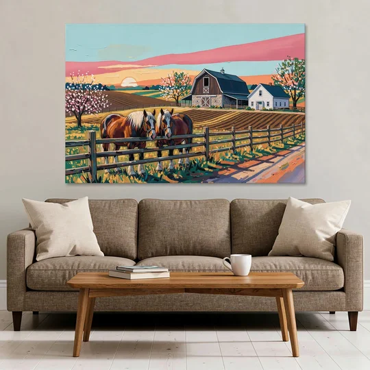 Lancaster Amish Farmlands Experience - Canvas Wall Art - Sofa - 60x40