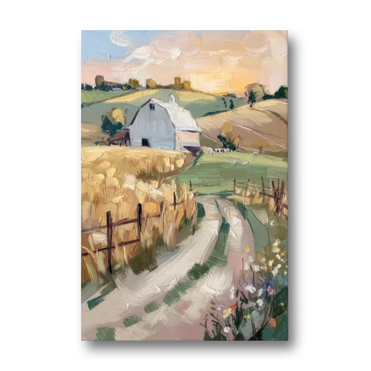 Lancaster Barns and Fields - Canvas Wall Art - Front