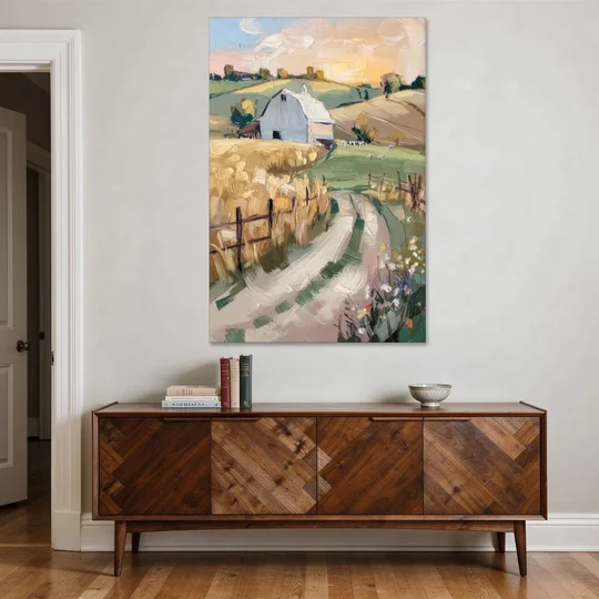 Lancaster Barns and Fields - Canvas Wall Art - Coffee Table - 40x60