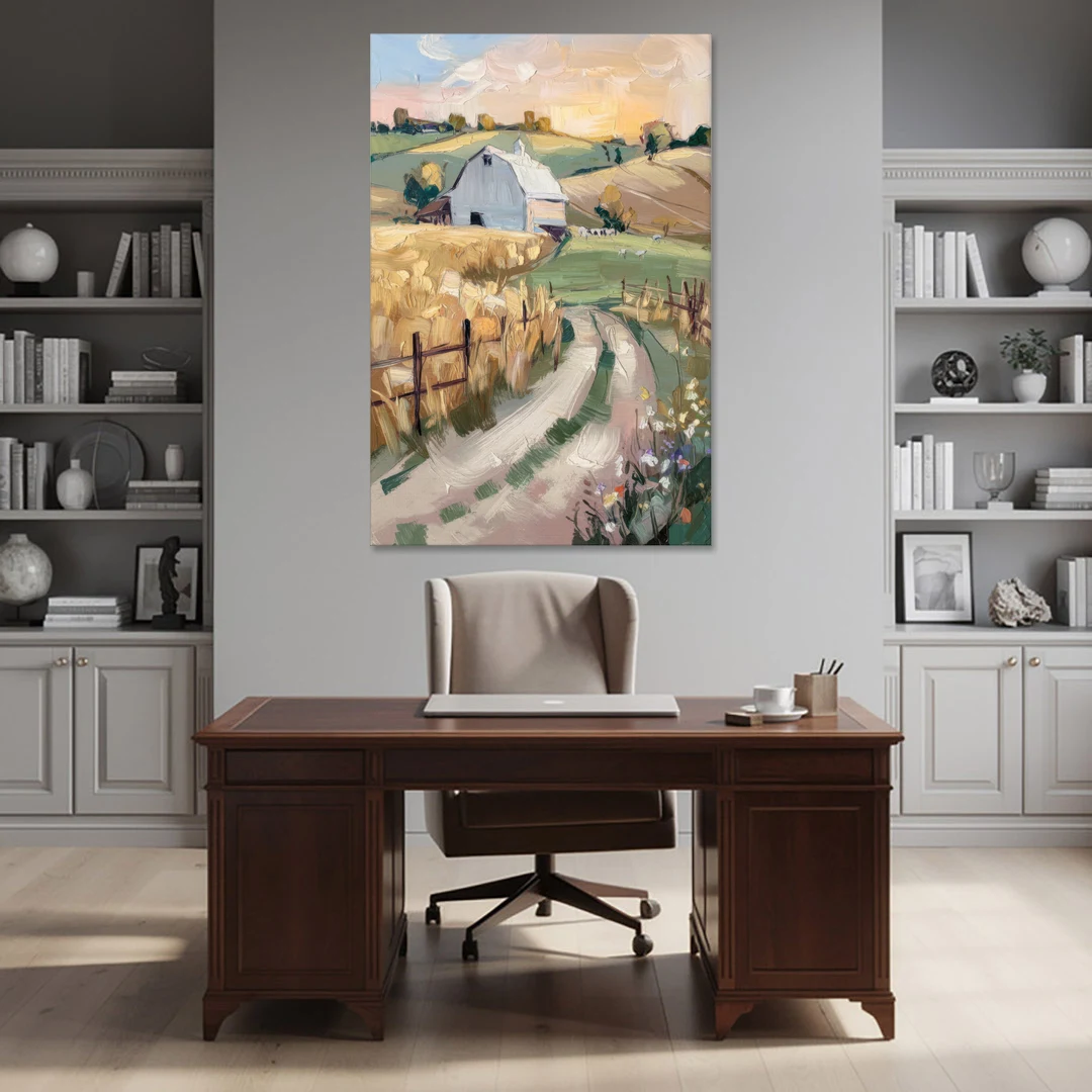 Lancaster Barns and Fields - Canvas Wall Art - Office - 40x60