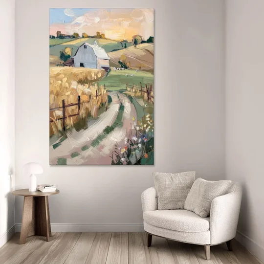Lancaster Barns and Fields - Canvas Wall Art - Sofa - 40x60