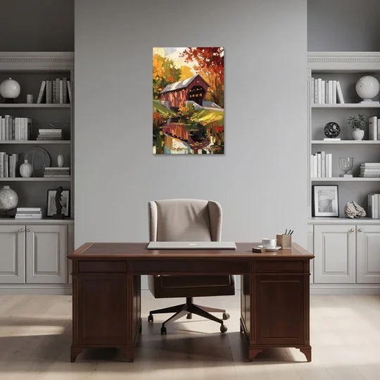 Lancaster Covered Bridges - Canvas Wall Art - Office - 24x36