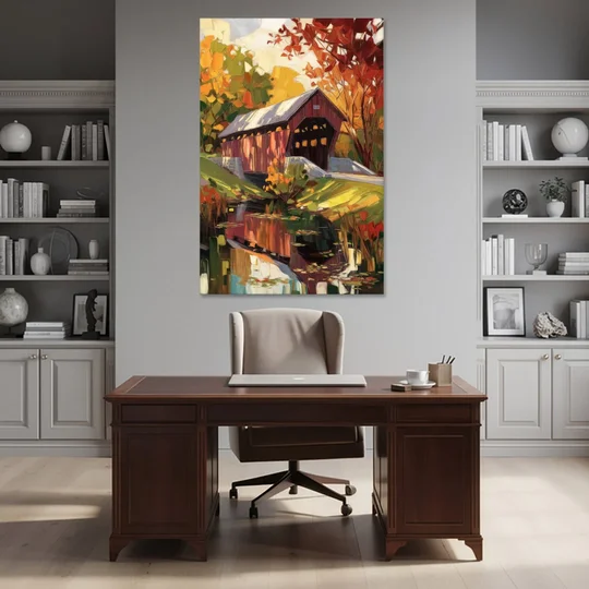 Lancaster Covered Bridges - Canvas Wall Art - Office - 40x60