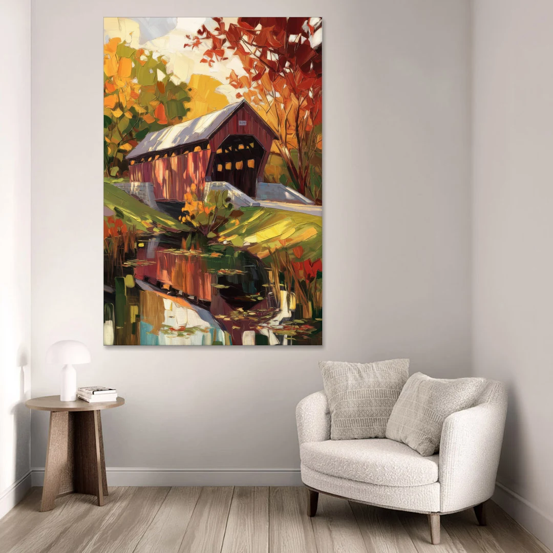 Lancaster Covered Bridges - Canvas Wall Art - Sofa - 40x60