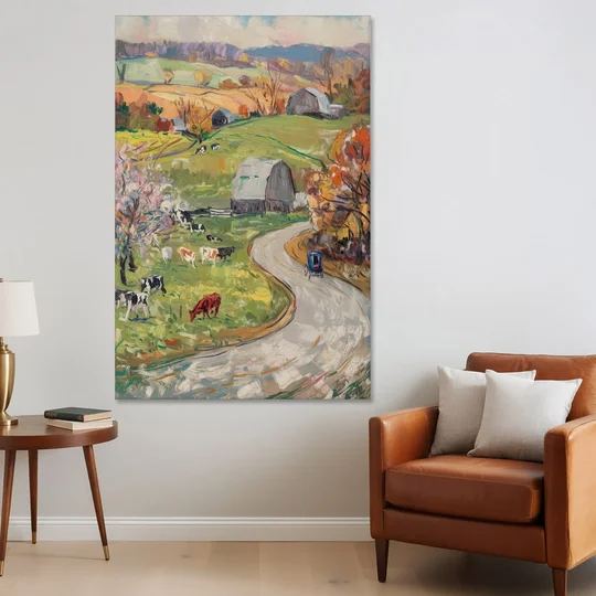 Lancaster PA Seasons - Canvas Wall Art - Sofa - 40x60