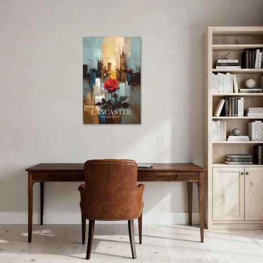 Lancaster Red Rose City - Canvas Wall Art - Office - 24x36