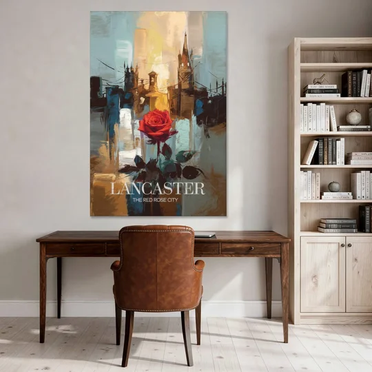 Lancaster Red Rose City - Canvas Wall Art - Office - 40x60