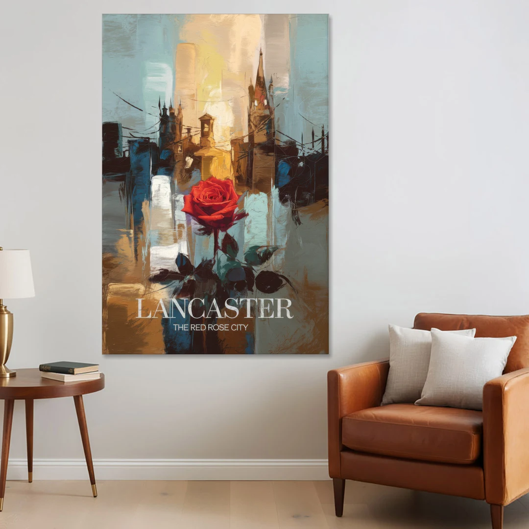 Lancaster Red Rose City - Canvas Wall Art - Sofa - 40x60