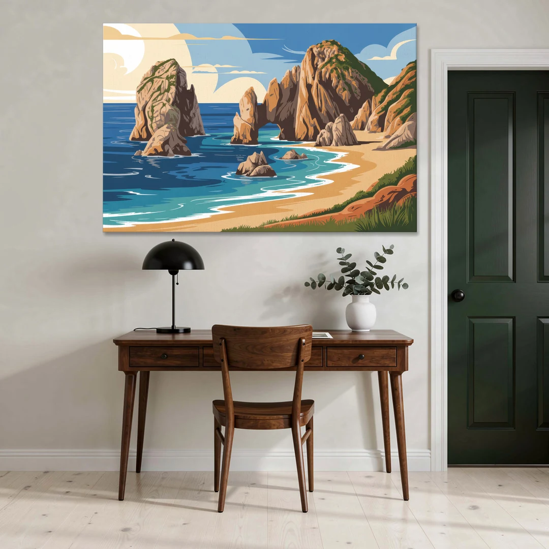 Land’s End Rock Formations - Canvas Wall Art - Office - 60x40