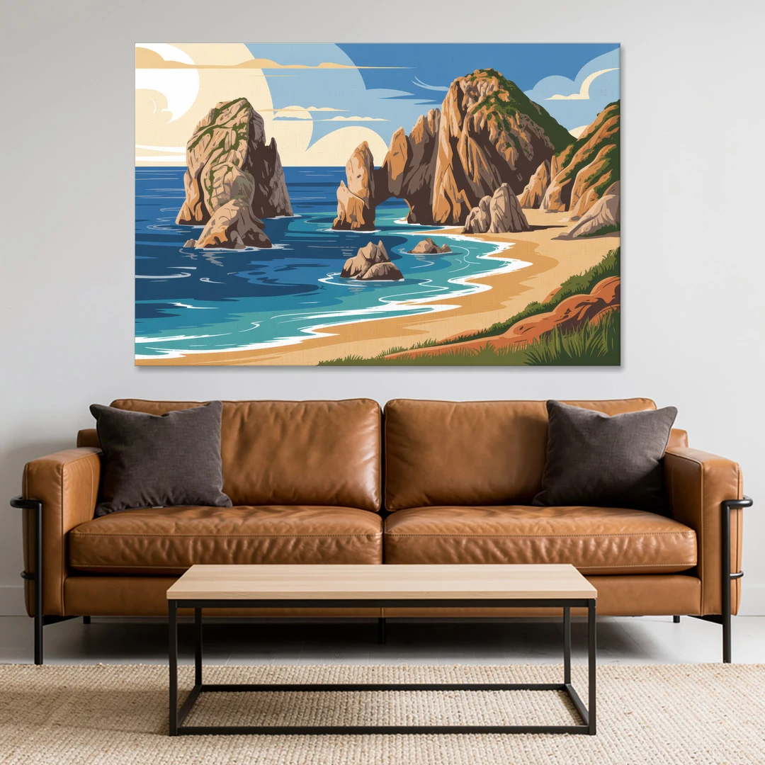 Land’s End Rock Formations - Canvas Wall Art - Sofa - 60x40