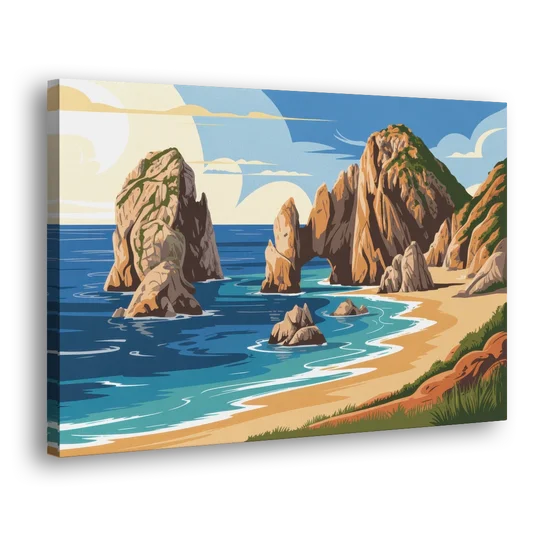 Land’s End Rock Formations - Canvas Wall Art - Side