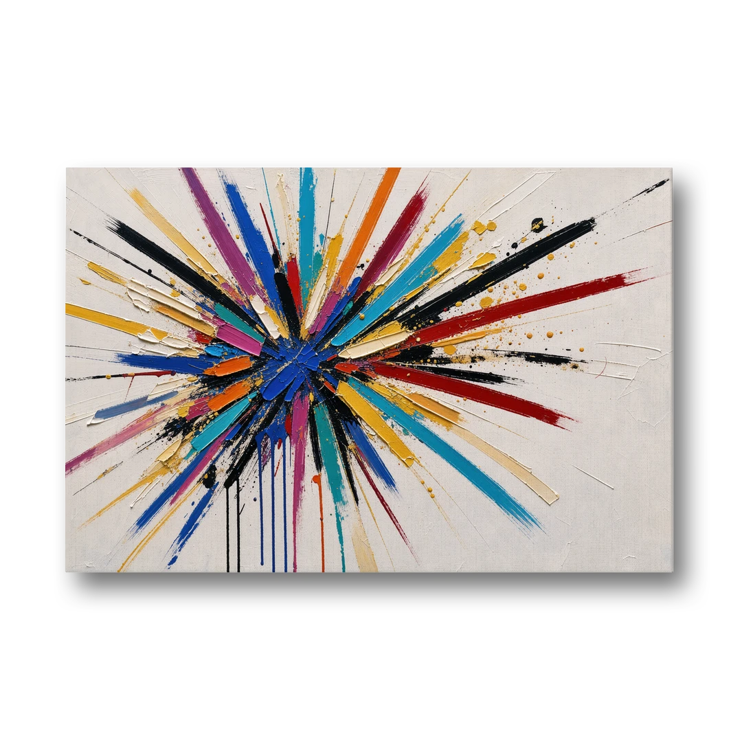 Large Abstract Canvas Art of a Cobalt Burst - Canvas Wall Art - Front