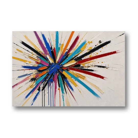 Large Abstract Canvas Art of a Cobalt Burst - Canvas Wall Art - Front