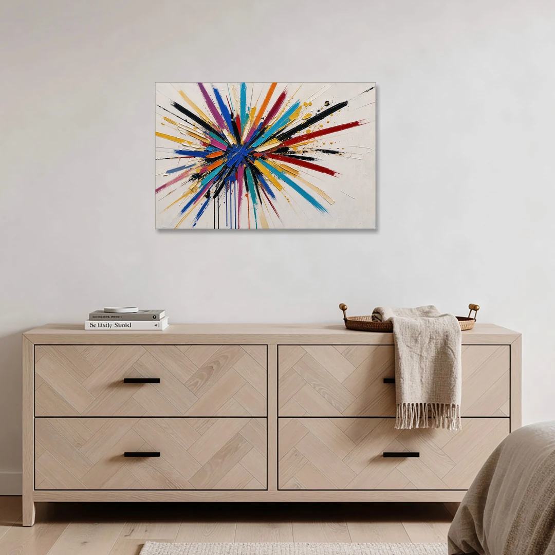Large Abstract Canvas Art of a Cobalt Burst - Canvas Wall Art - Coffee Table - 36x24