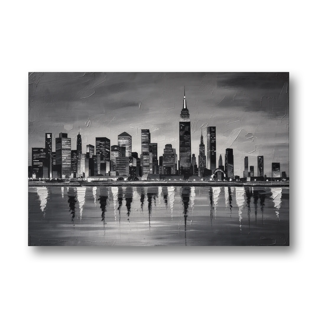 Large Black and White Wall Art for Living Room - Canvas Wall Art - Front