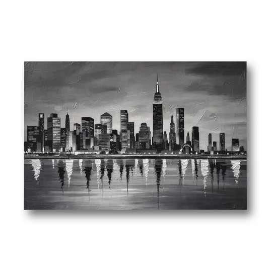 Large Black and White Wall Art for Living Room - Canvas Wall Art - Front