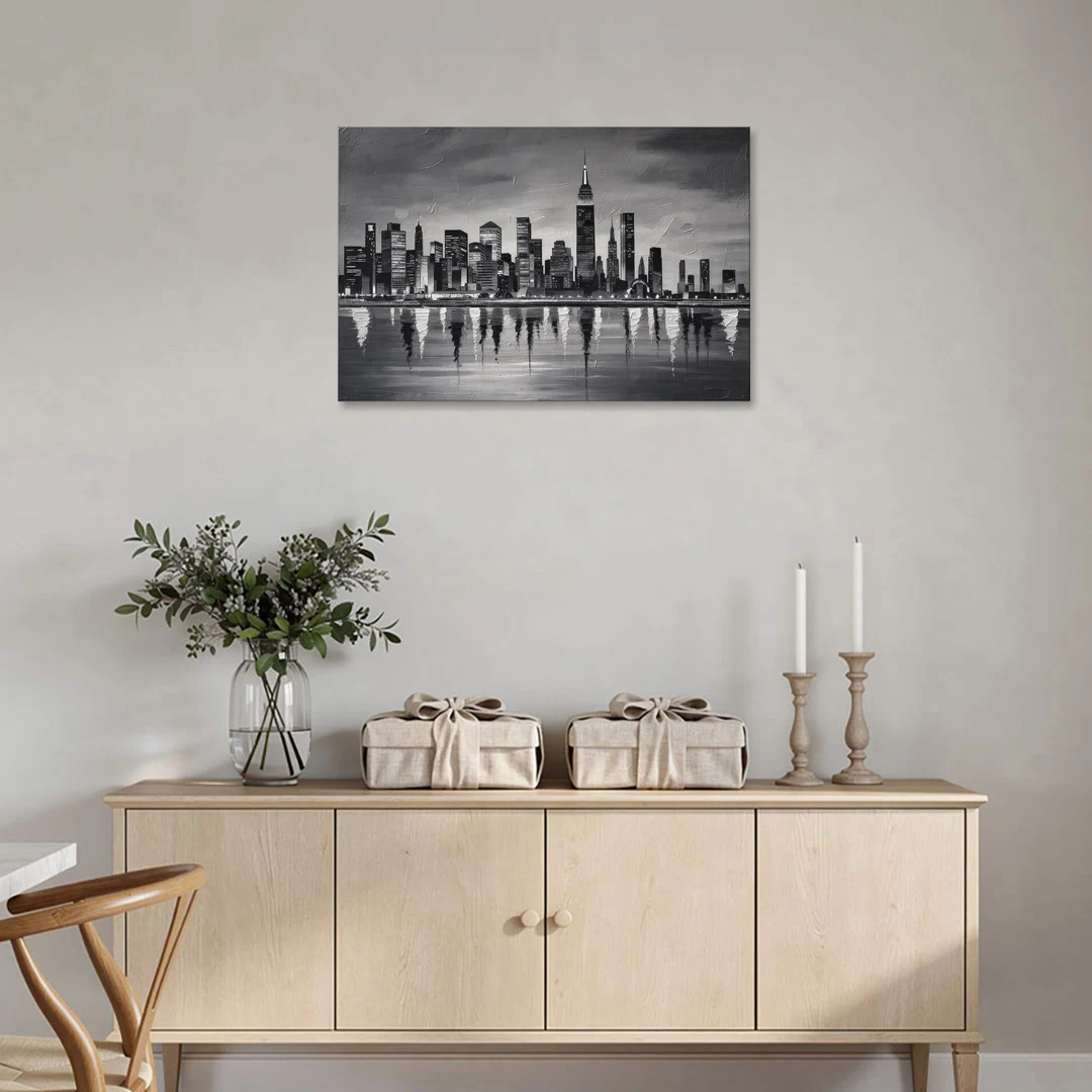 Large Black and White Wall Art for Living Room - Canvas Wall Art - Coffee Table - 36x24
